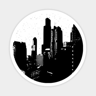 City scape moon silhouette Magnet